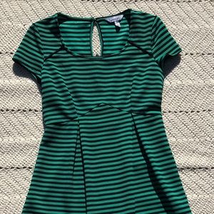 Green and black mini dress